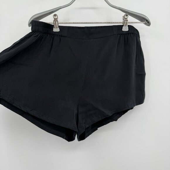 Quince Washable Silk Pajama Shorts Size L Women’s in Black Elastic Waist - Picture 2 of 8